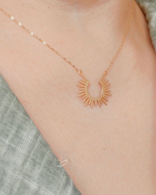 Sun Pendant Stainless Steel Necklace