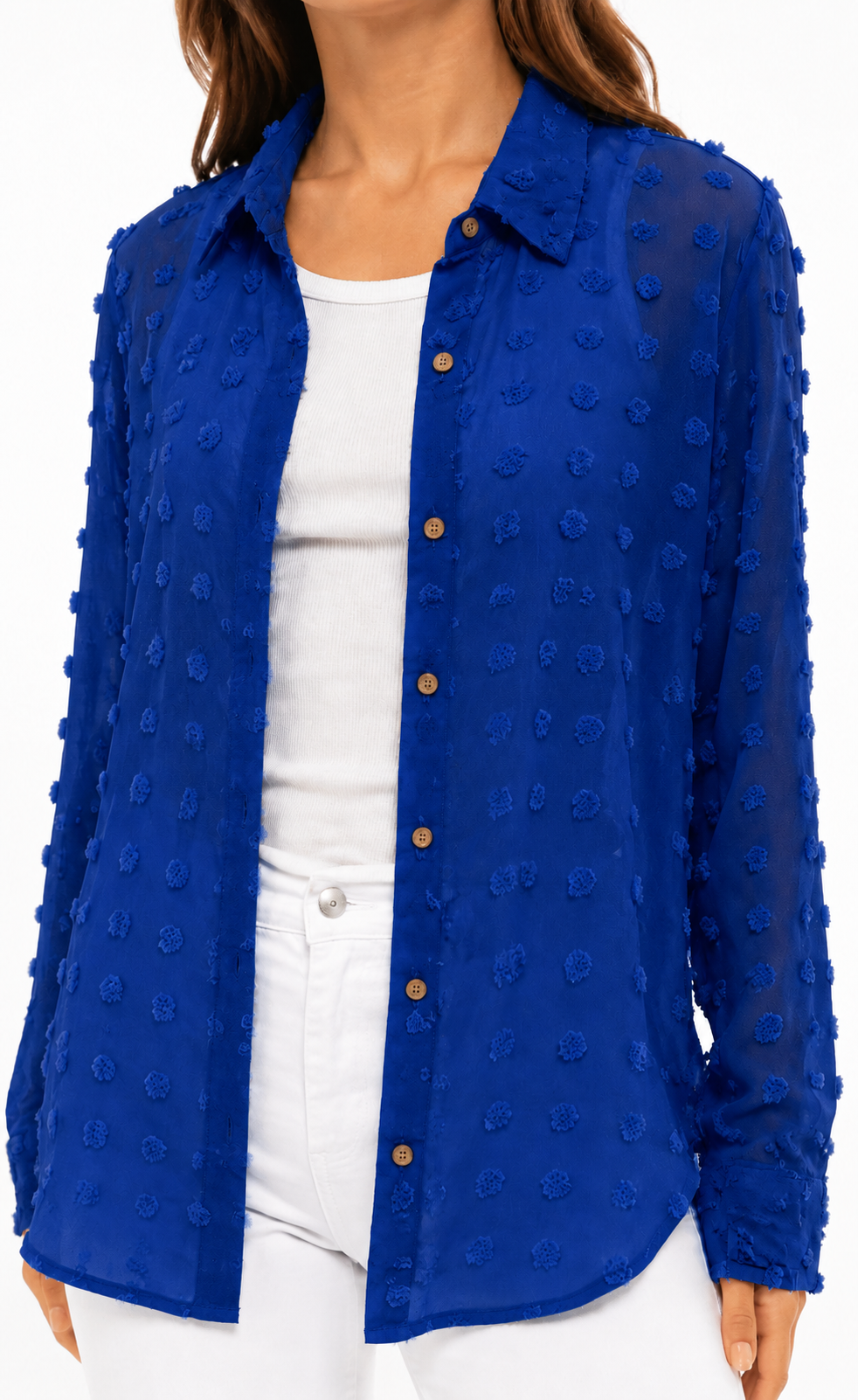 Women's Popcorn Ruffle Shirt