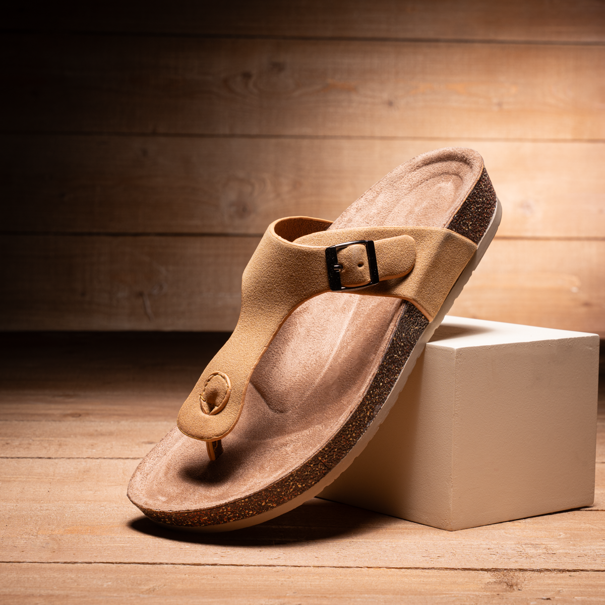 Woody Toe Strap Slides