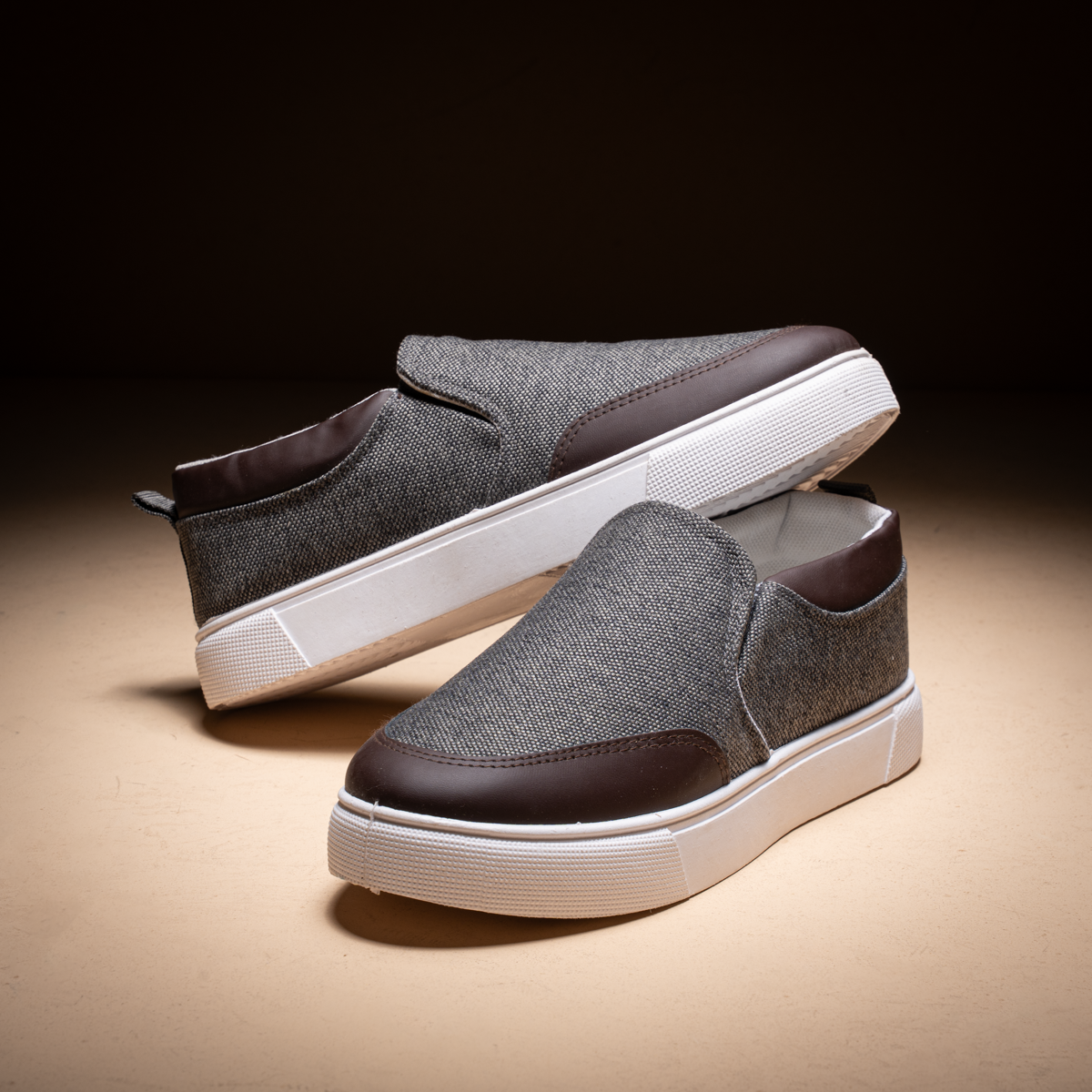 Men's Skechers Leather & Denim Sneaker