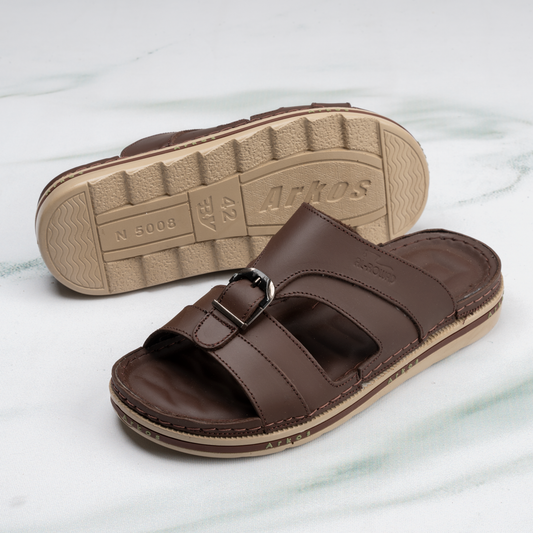 Premium Hand-Stitched Leather Slippers | Men’s 5001