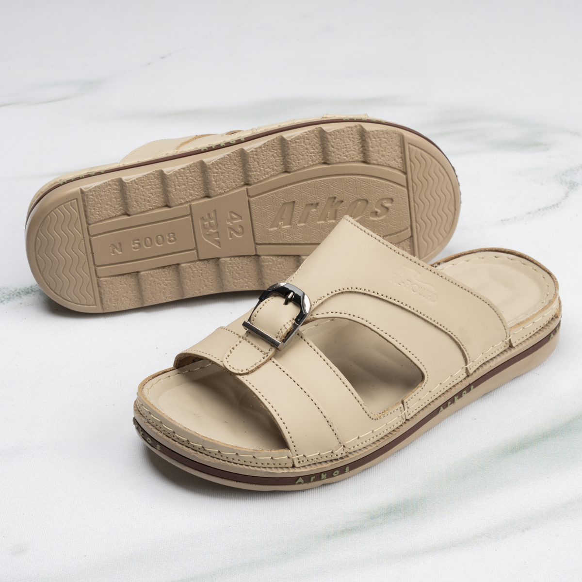 Premium Hand-Stitched Leather Slippers | Men’s 5001