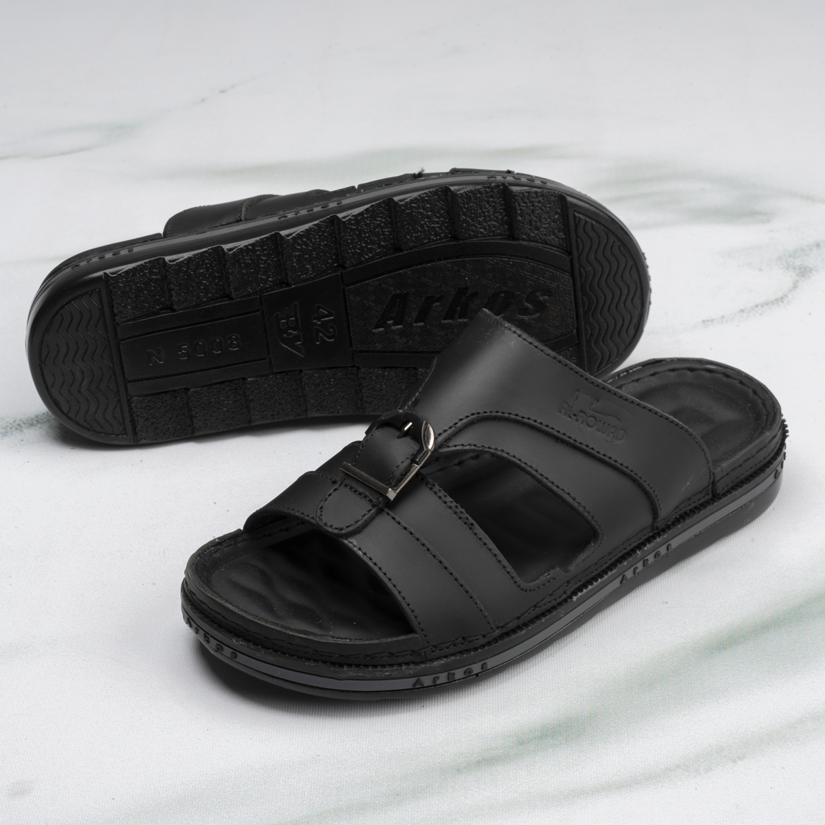 Premium Hand-Stitched Leather Slippers | Men’s 5001
