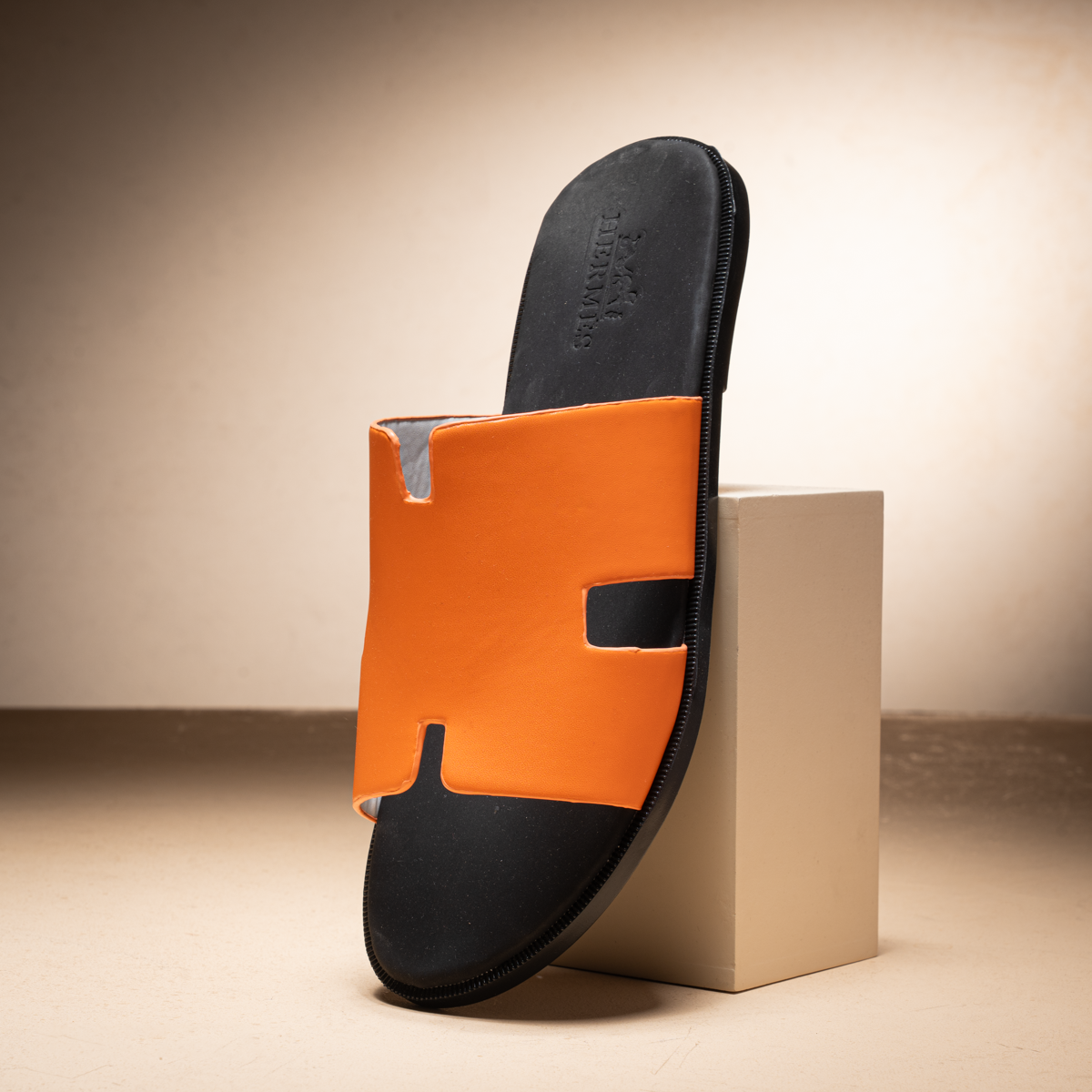 Hermes-Style Leather Slipper