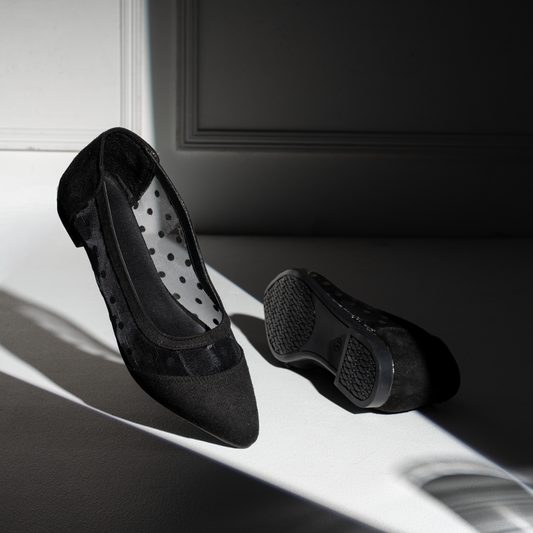 Lace-Side Ballerina Flats