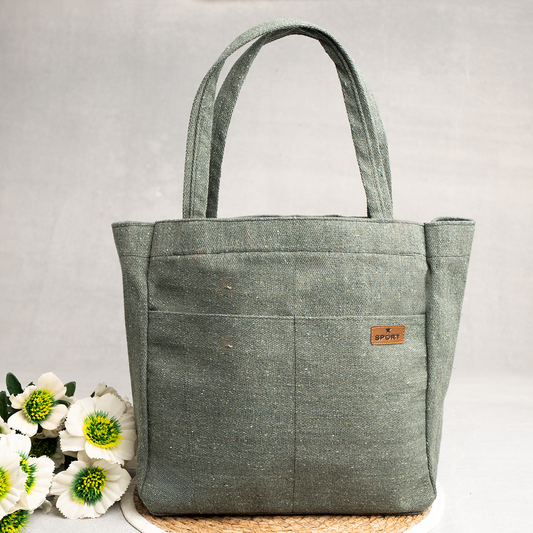 Thick Canvas Tote Bag with Zipper