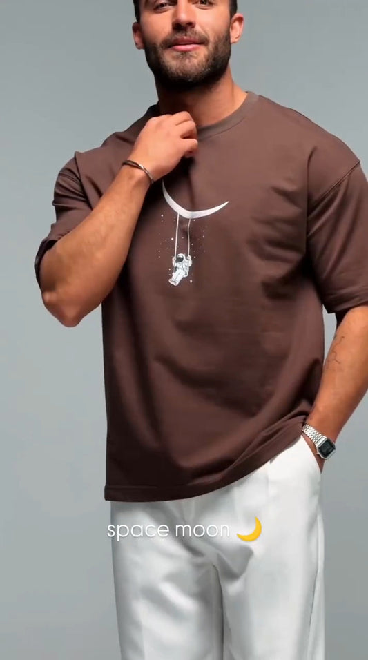 Oversized SPACE MOON T-Shirt – 100% Cotton