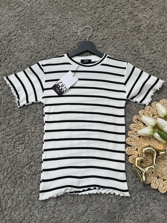 Basic Ribbed Short Sleeve Top