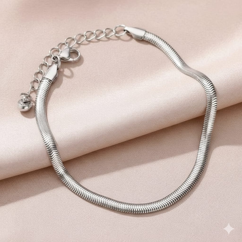 Flat Snake Chain Steel Bracelet