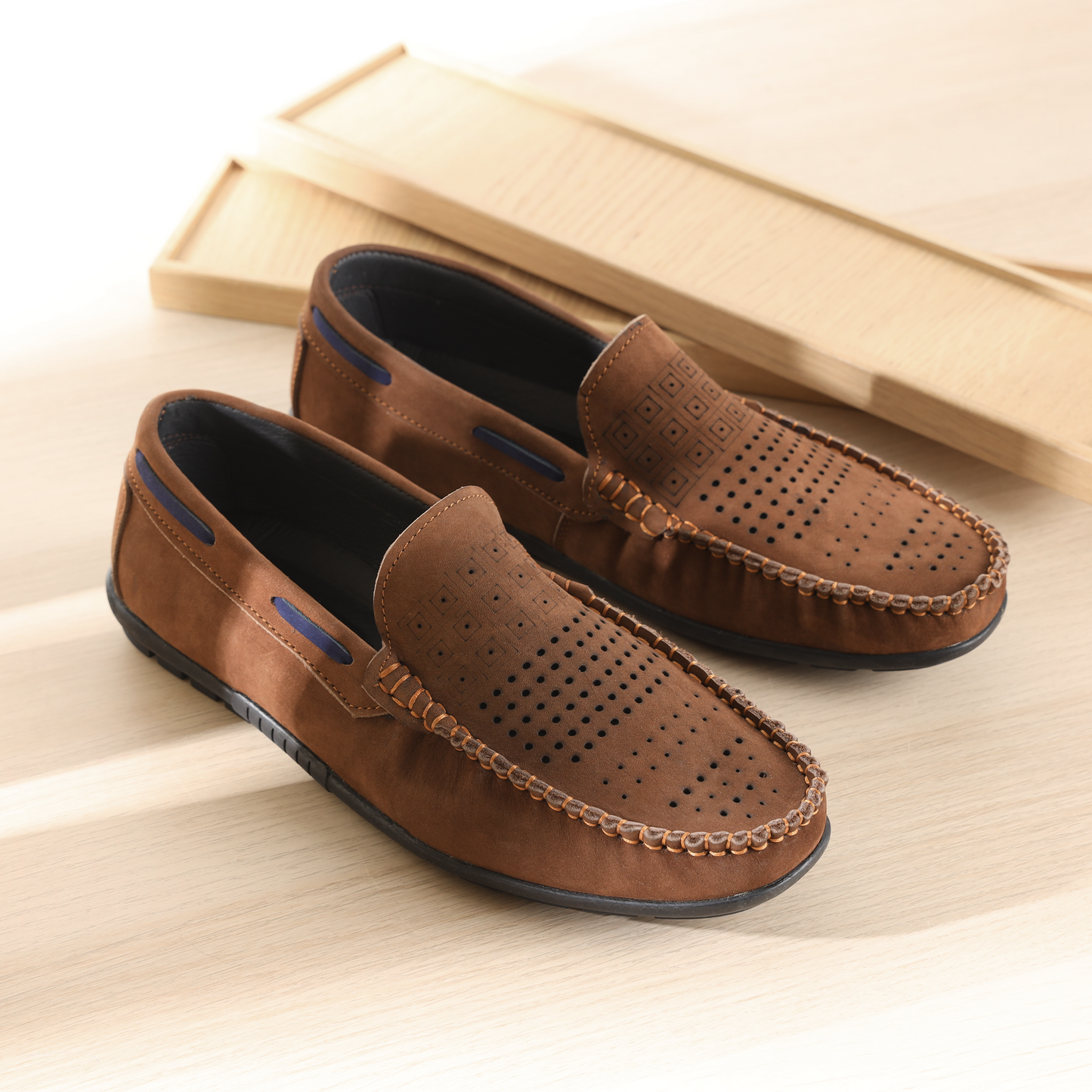 Natural Suede Summer Loafers