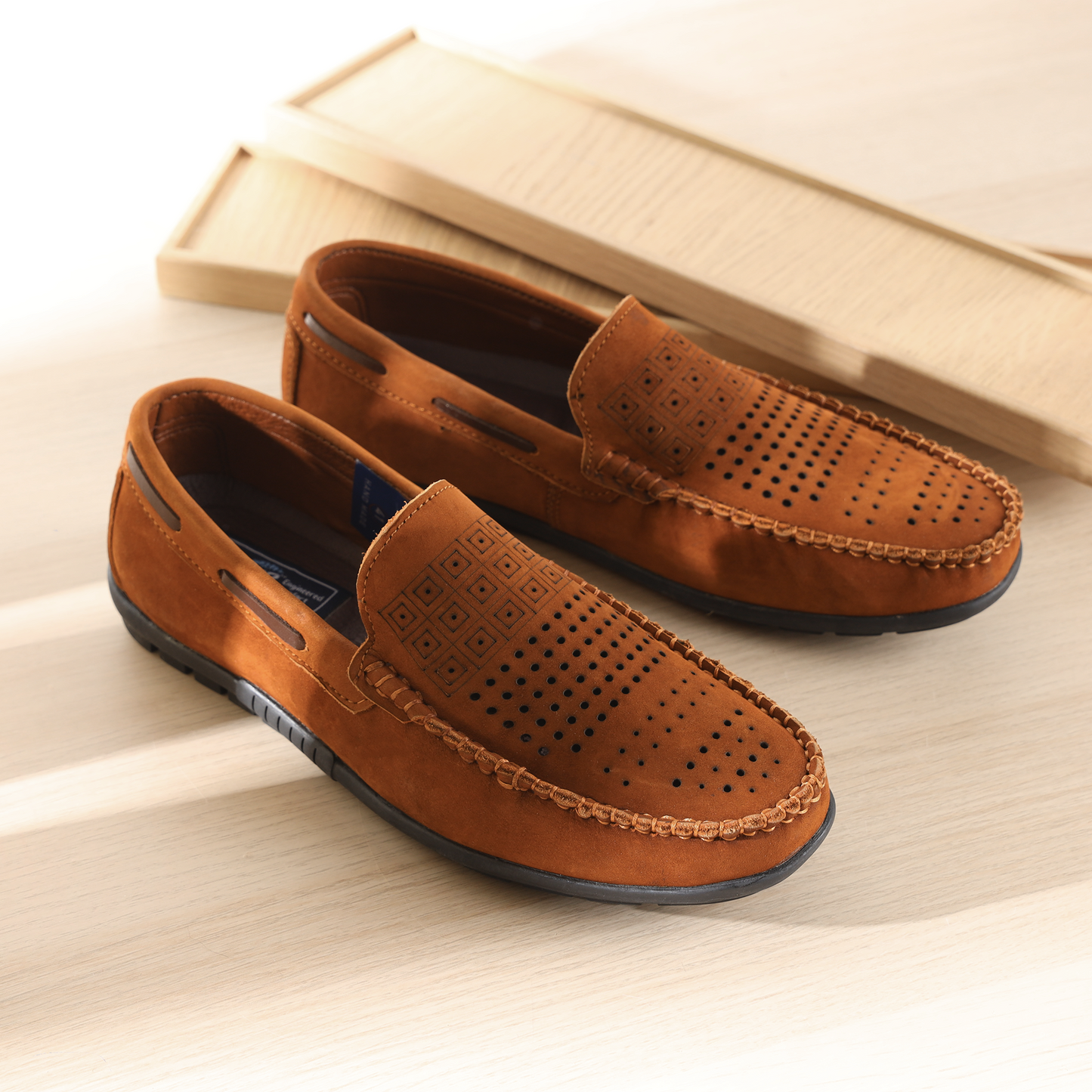 Natural Suede Summer Loafers