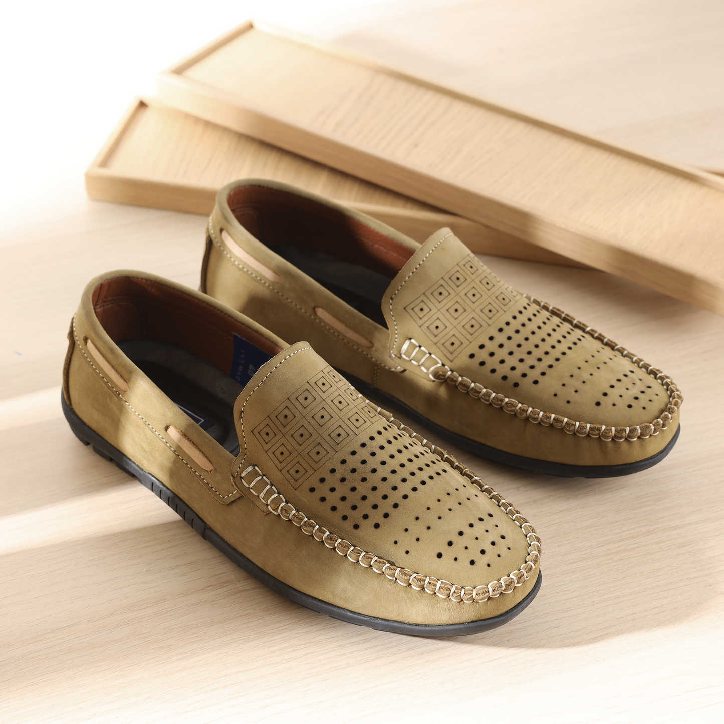 Natural Suede Summer Loafers