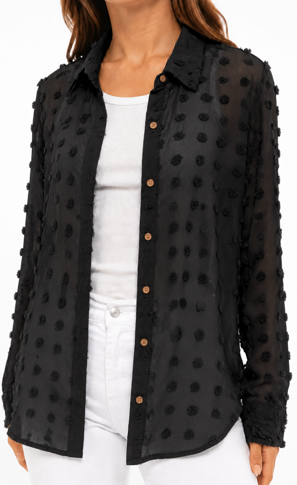 Women's Popcorn Ruffle Shirt