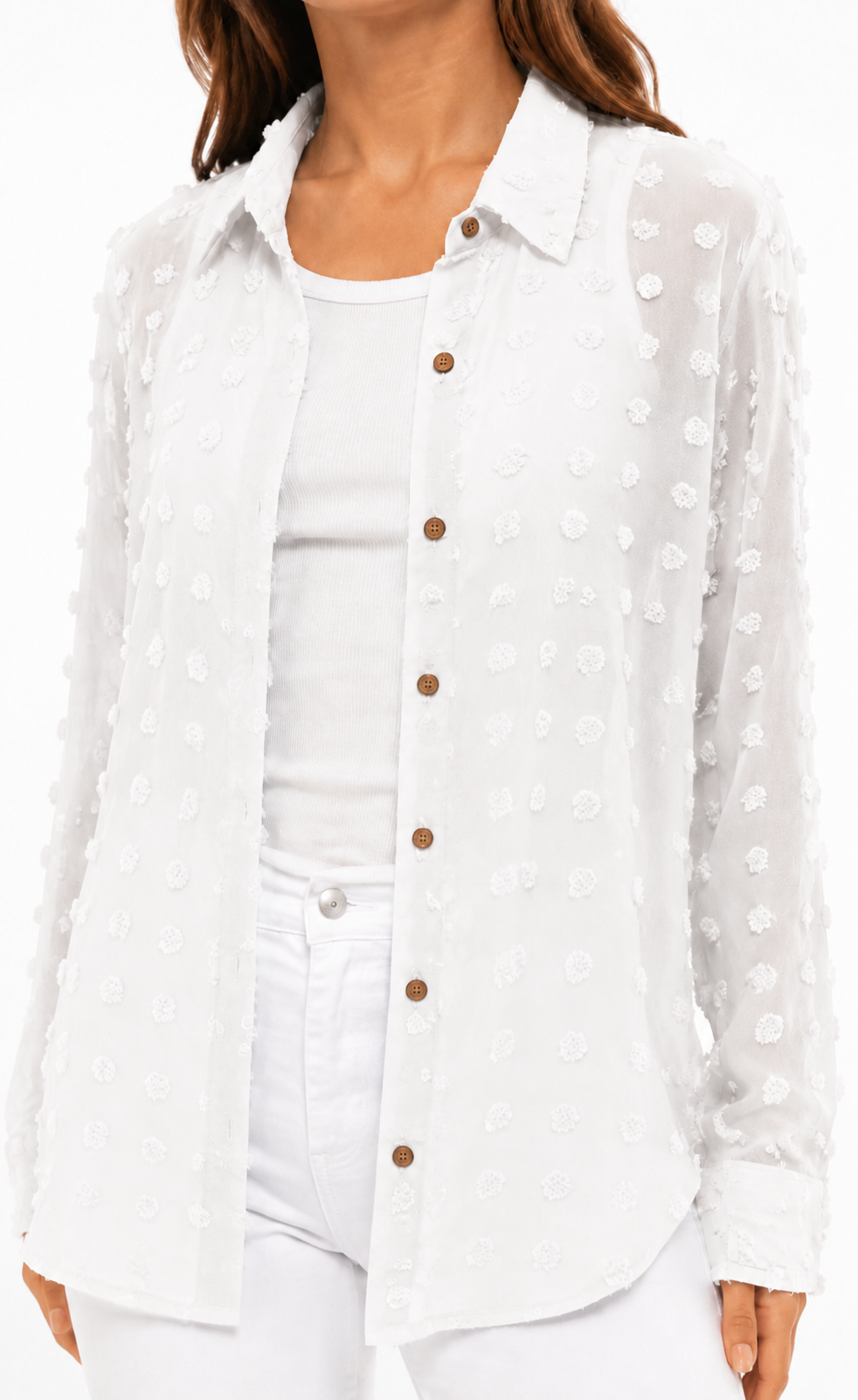 Women's Popcorn Ruffle Shirt