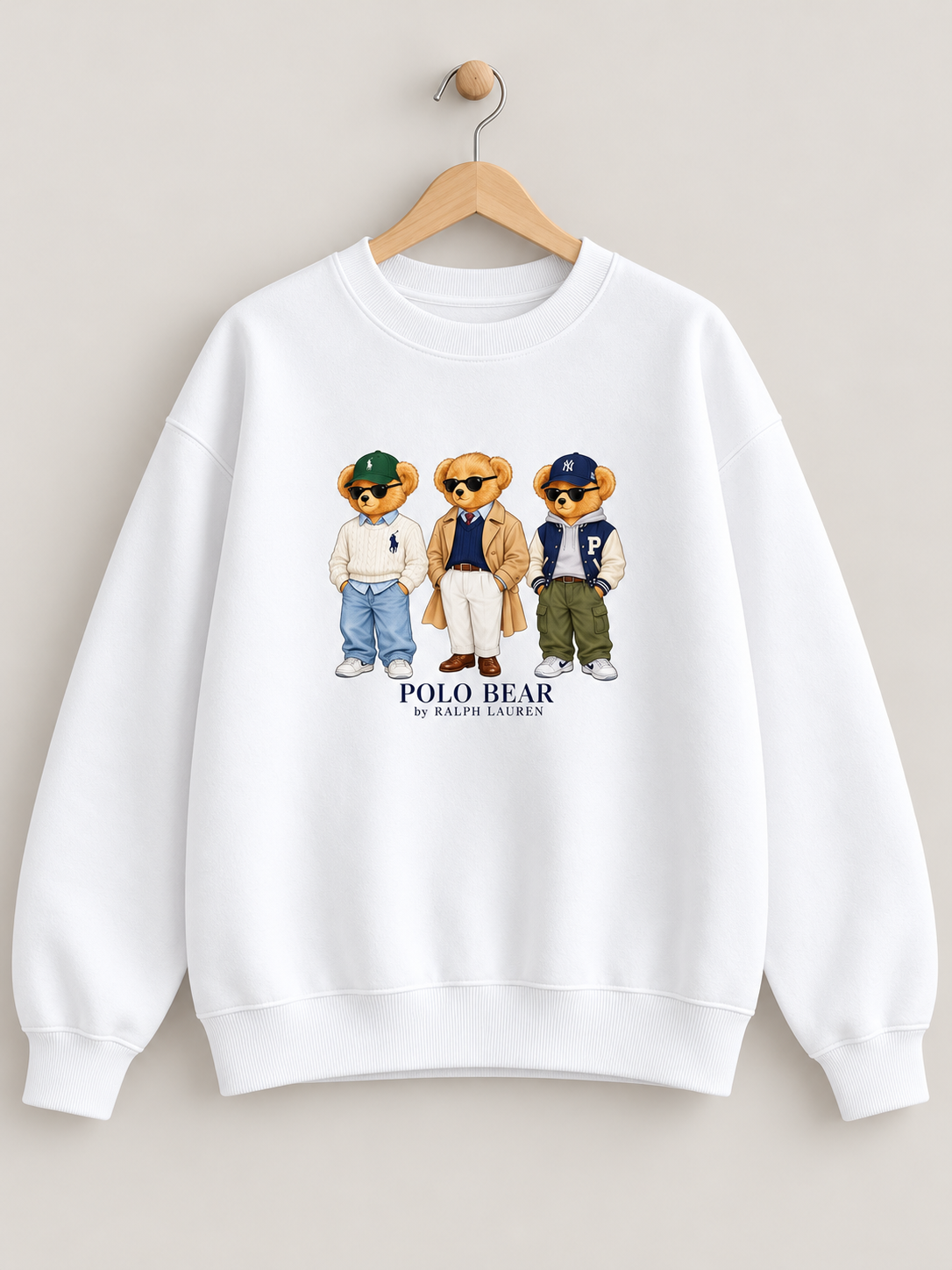 Three polo bear Oversized Sweatshirt