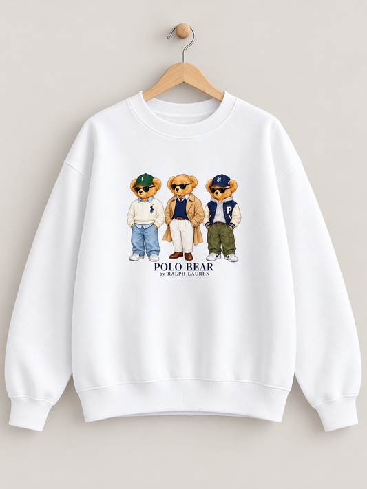 Three polo bear Oversized Sweatshirt