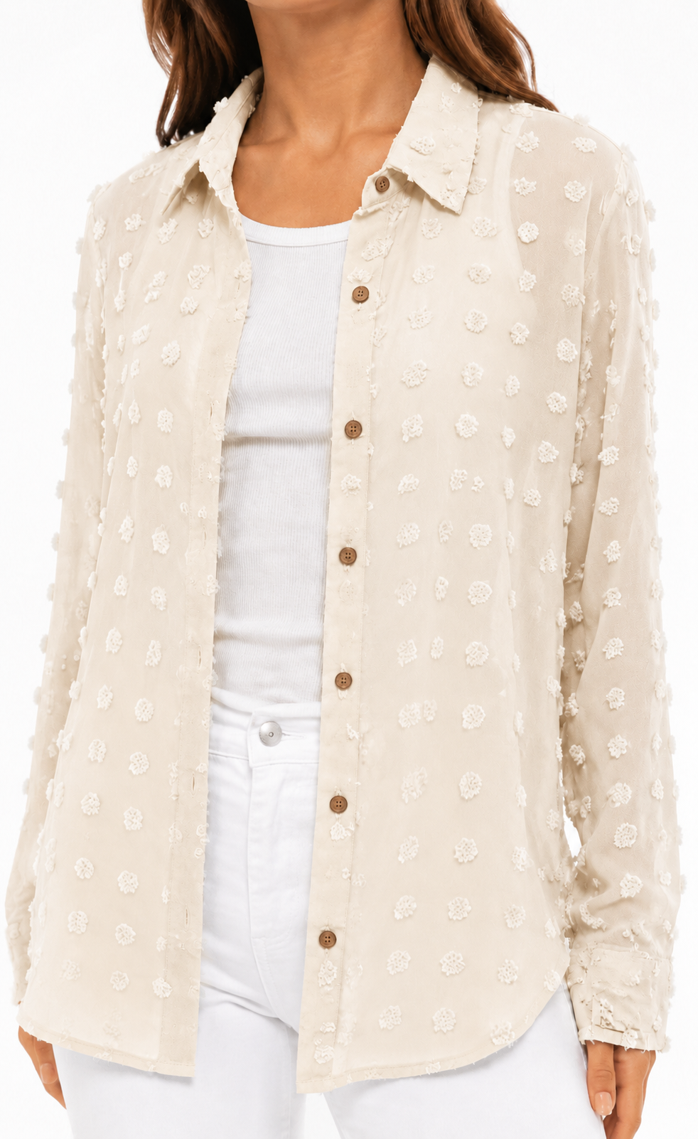Women's Popcorn Ruffle Shirt
