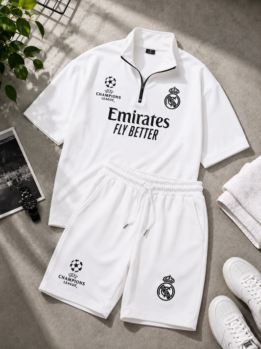 Real Madrid Half-Zip & Shorts Set