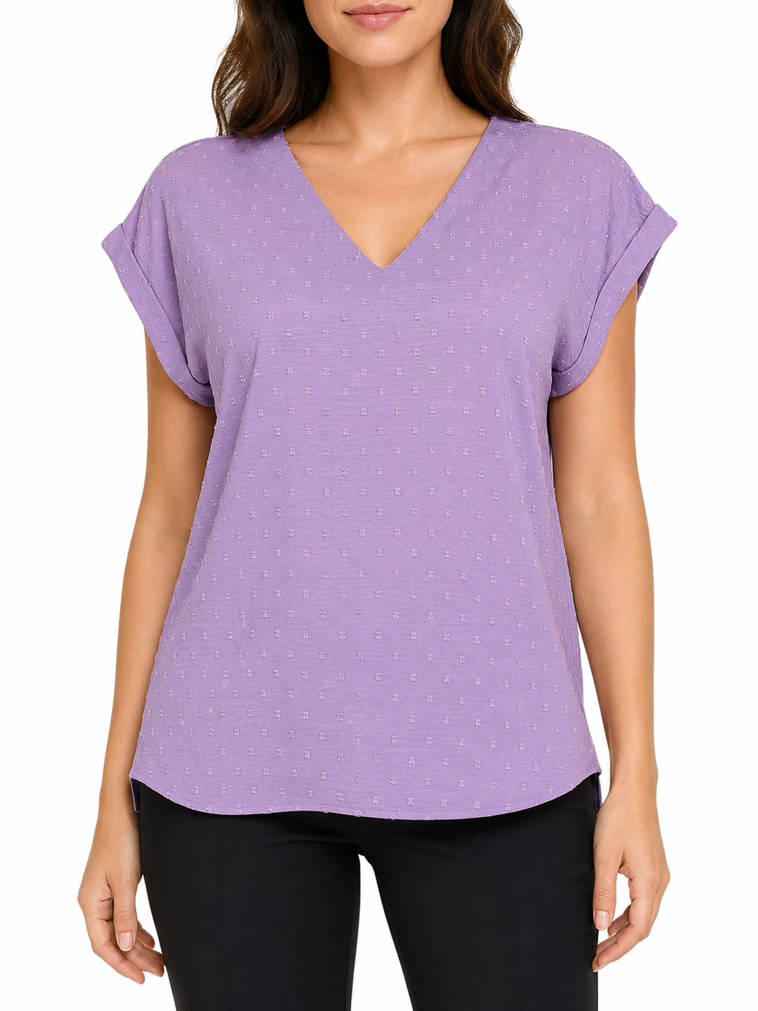 Women's V-Neck Dot Blouse