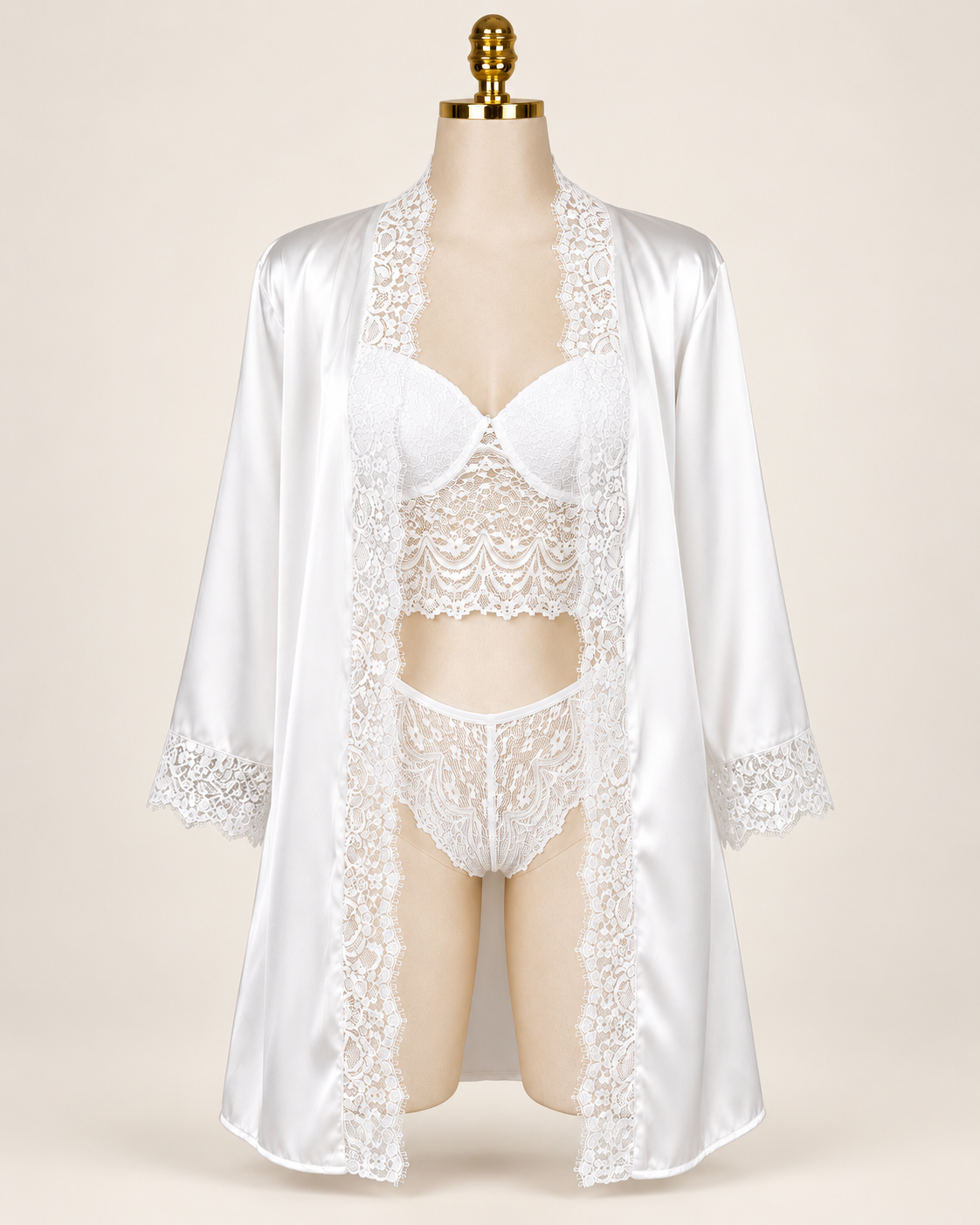 3-Piece Satin Lingerie Set