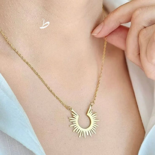 Sun Pendant Stainless Steel Necklace