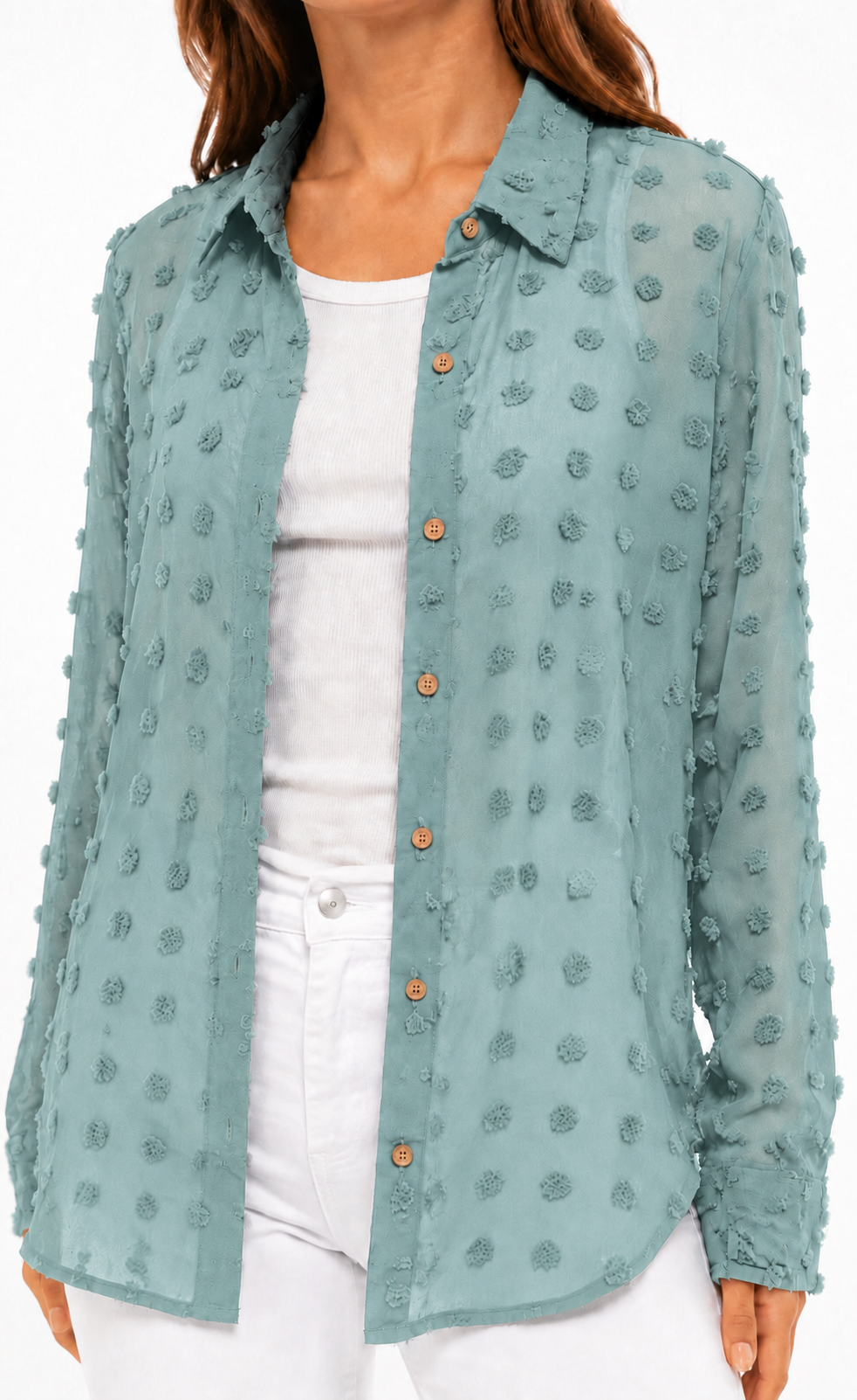 Women's Popcorn Ruffle Shirt