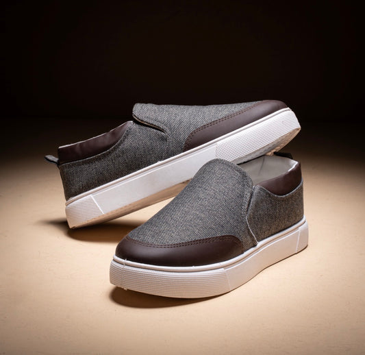 Men's Skechers Leather & Denim Sneaker