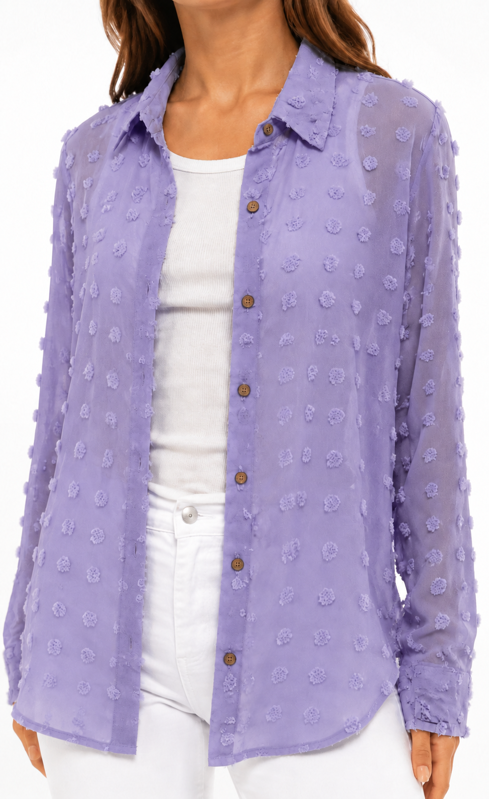 Women's Popcorn Ruffle Shirt