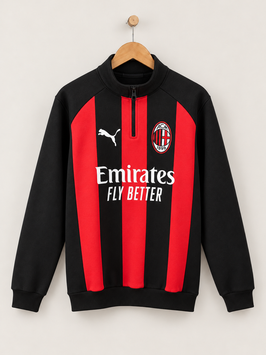 AC Milan Cotton Half-Zip Top