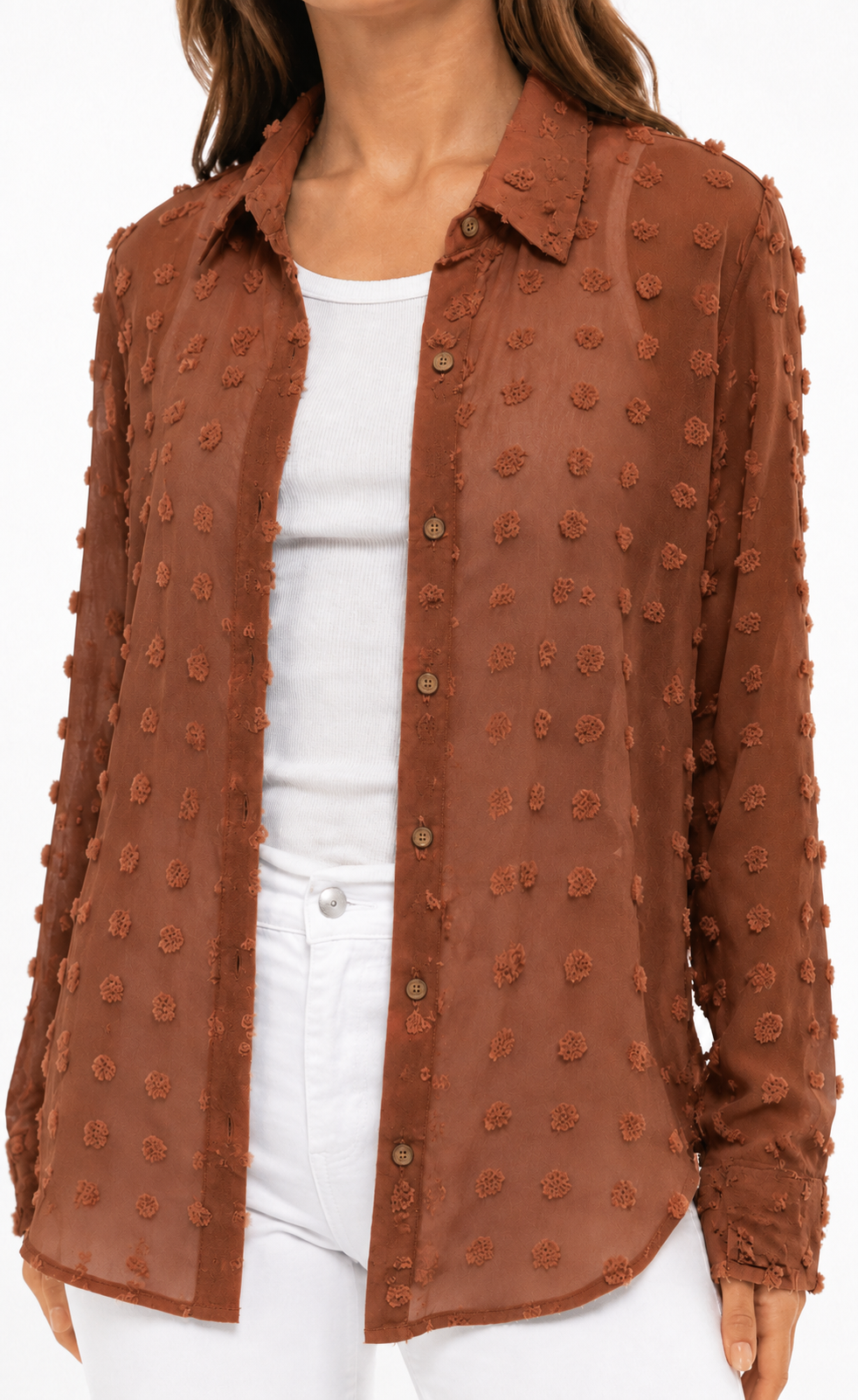 Women's Popcorn Ruffle Shirt