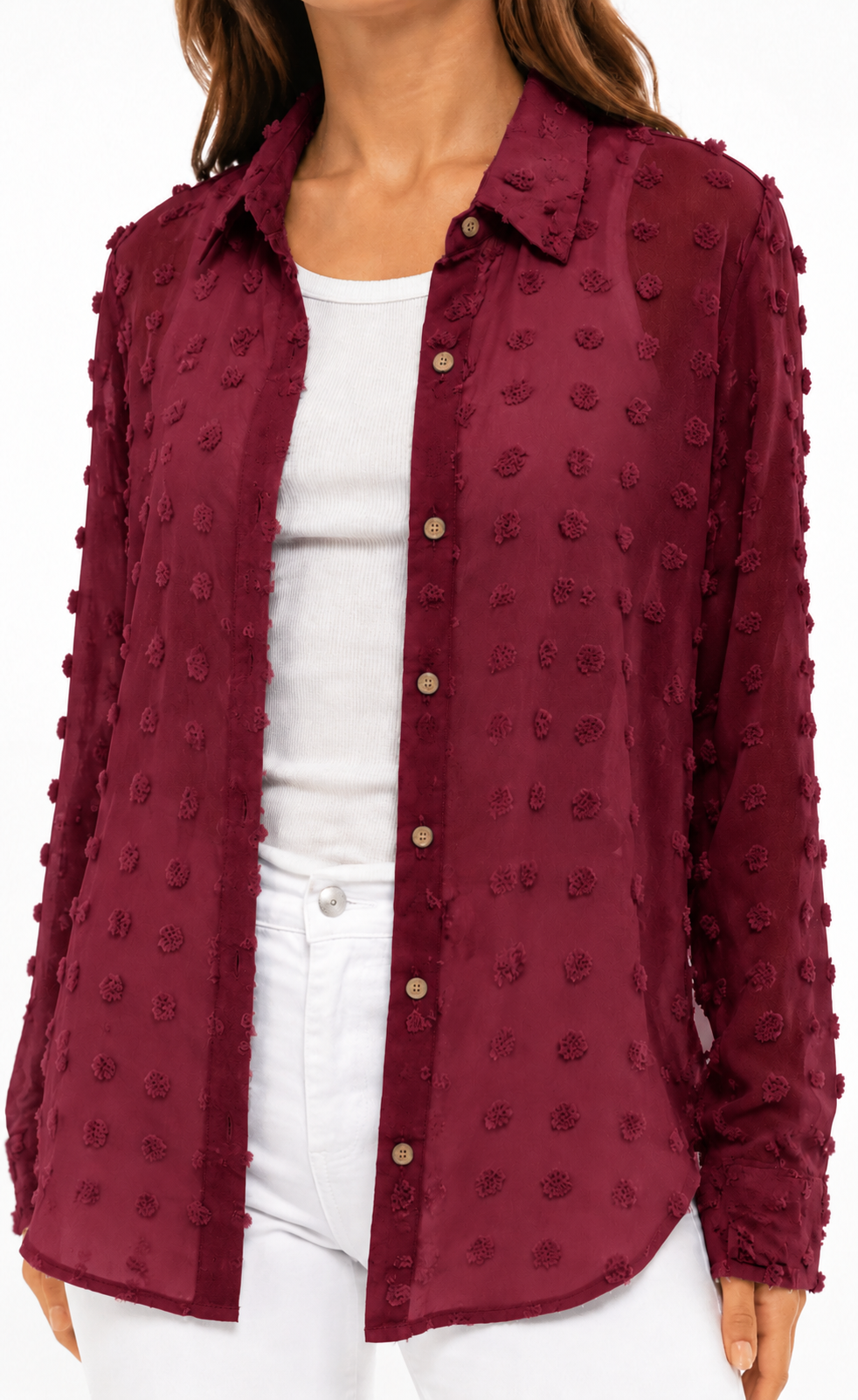 Women's Popcorn Ruffle Shirt