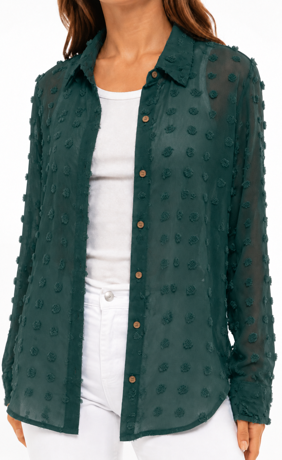 Women's Popcorn Ruffle Shirt