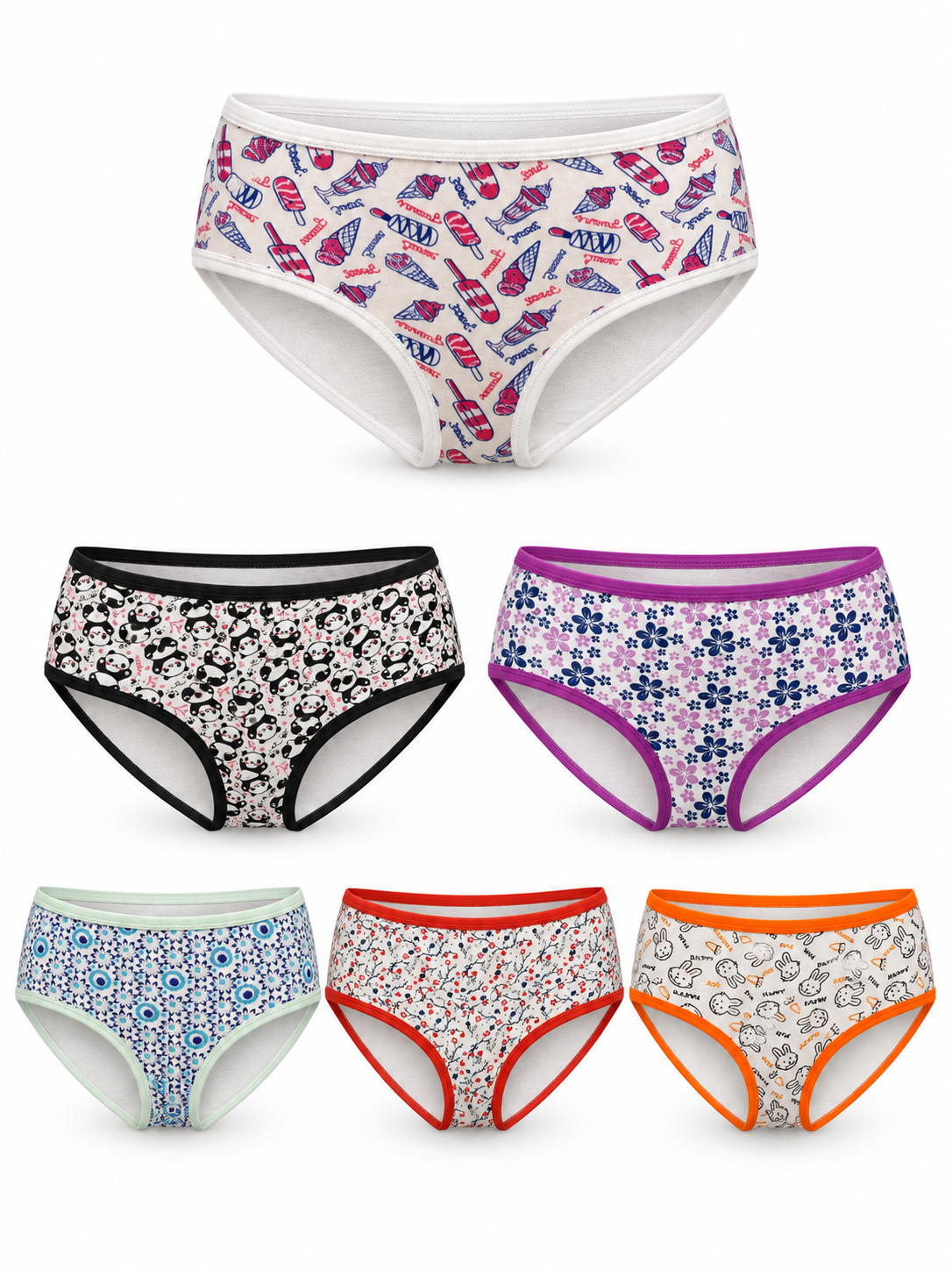 Women's Floral Cotton Underwear – 6 Pack