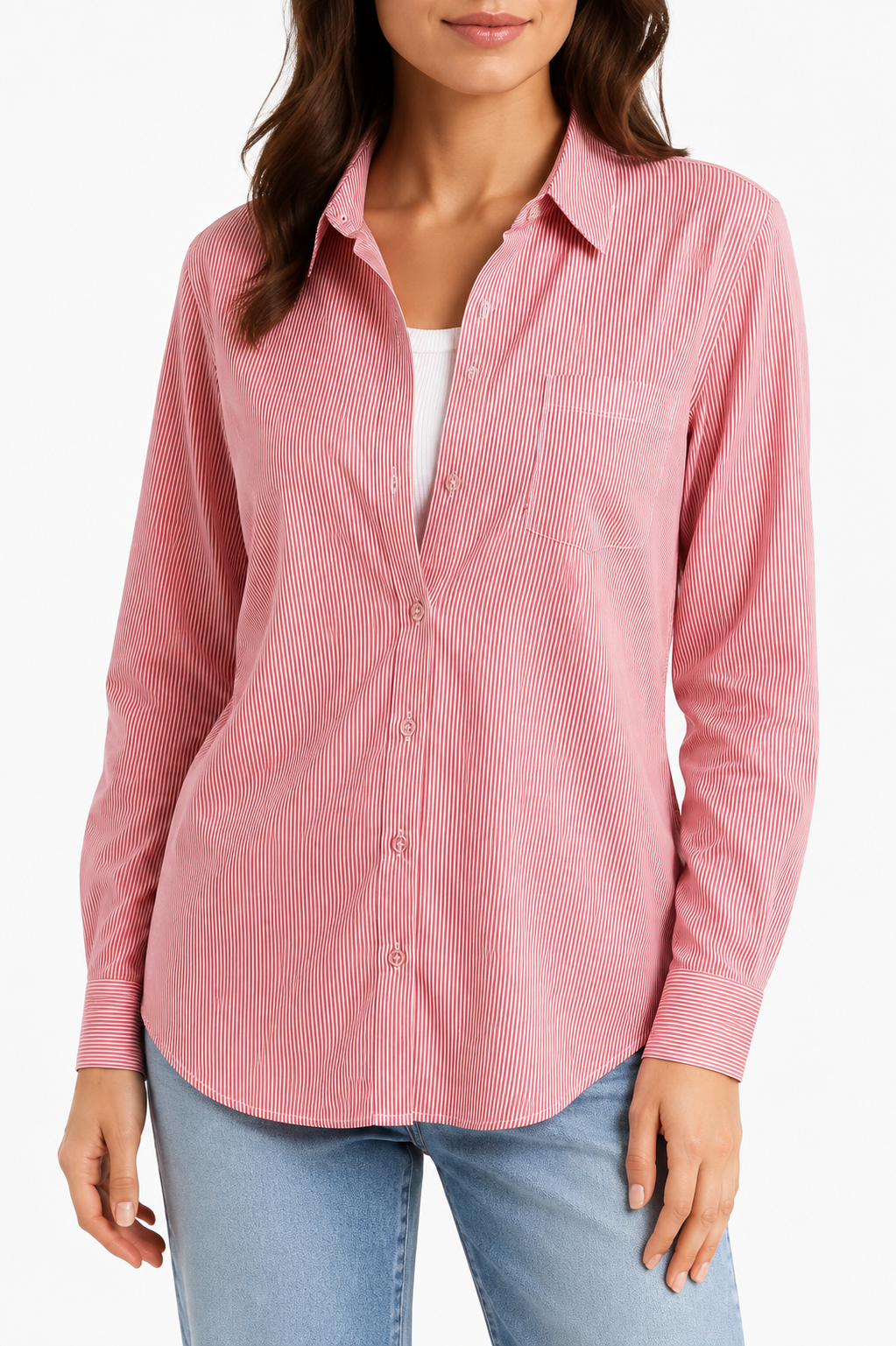 Women's Red Striped Shirt