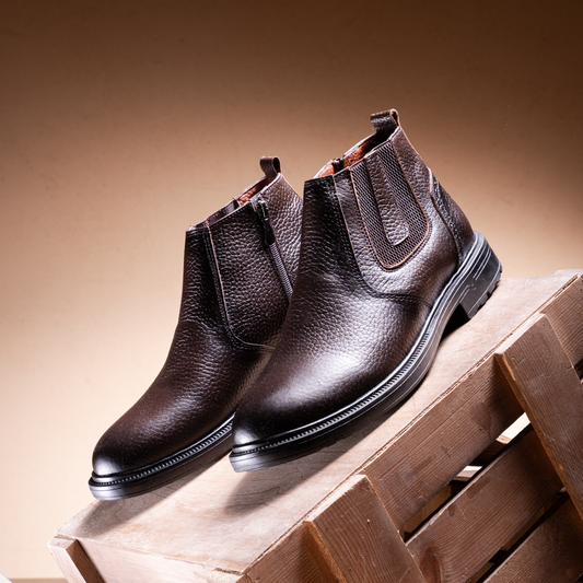 Men’s Crushed Leather Half Boot