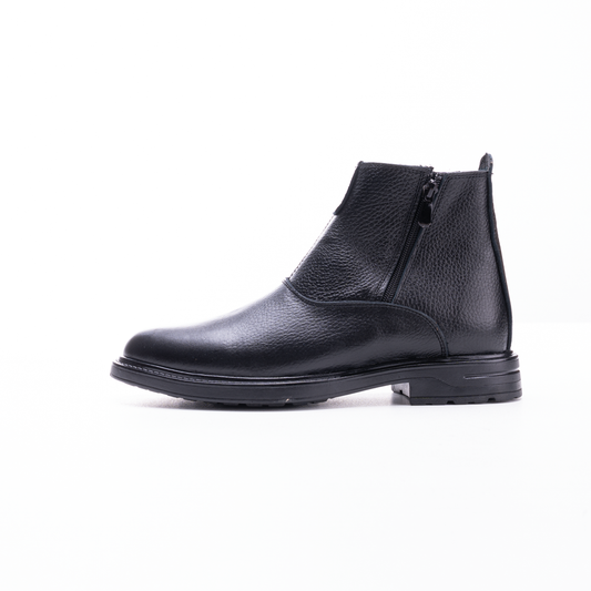 Classic Crushed Leather Half Boots for Men