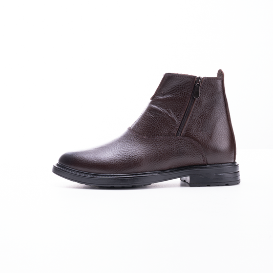 Classic Crushed Leather Half Boots for Men