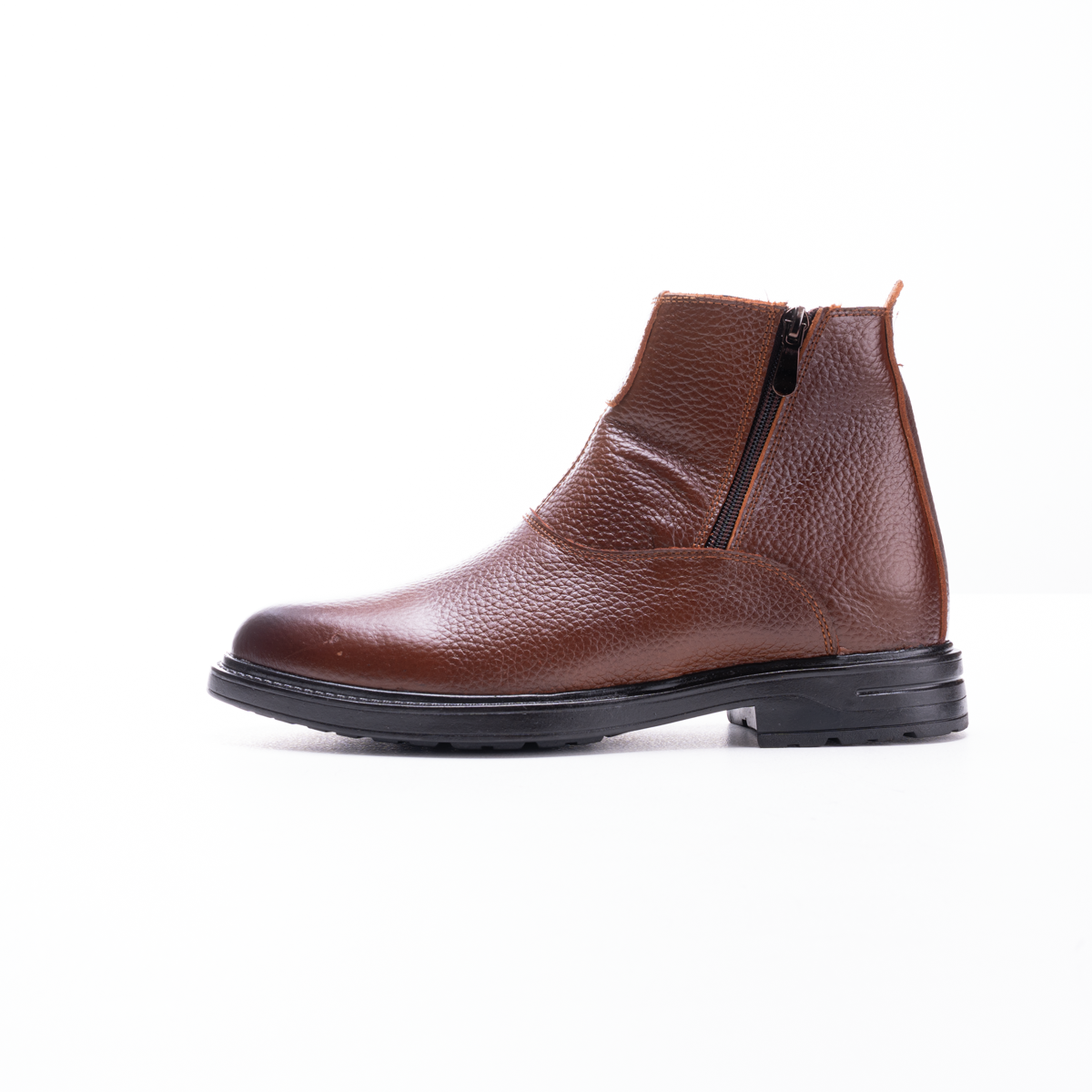 Classic Crushed Leather Half Boots for Men