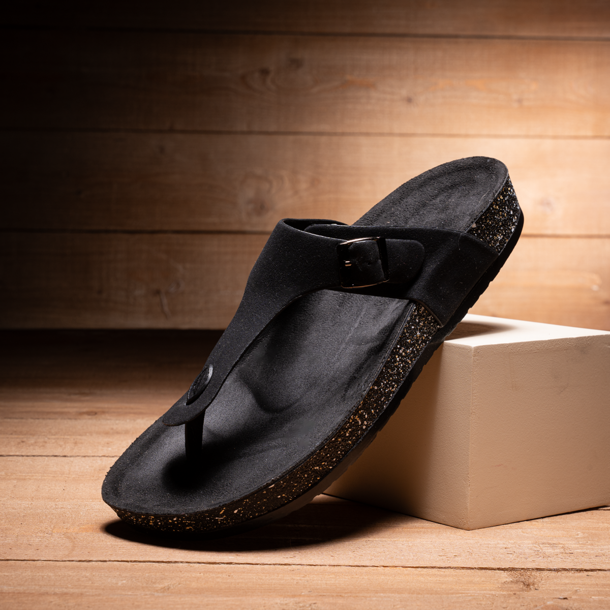 Woody Toe Strap Slides