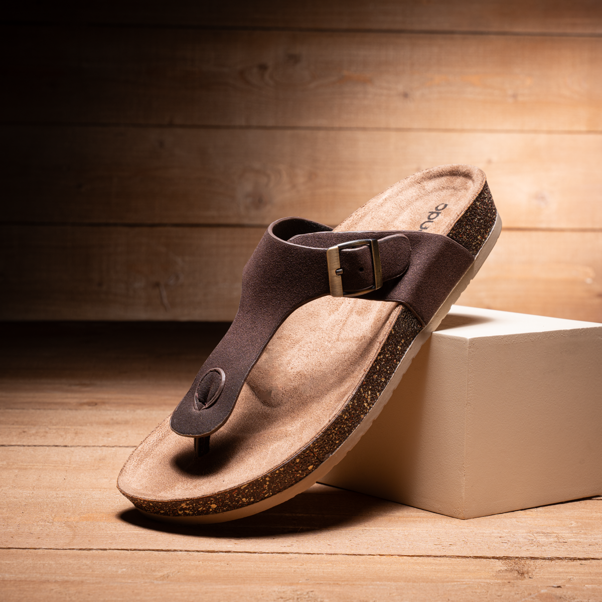 Woody Toe Strap Slides