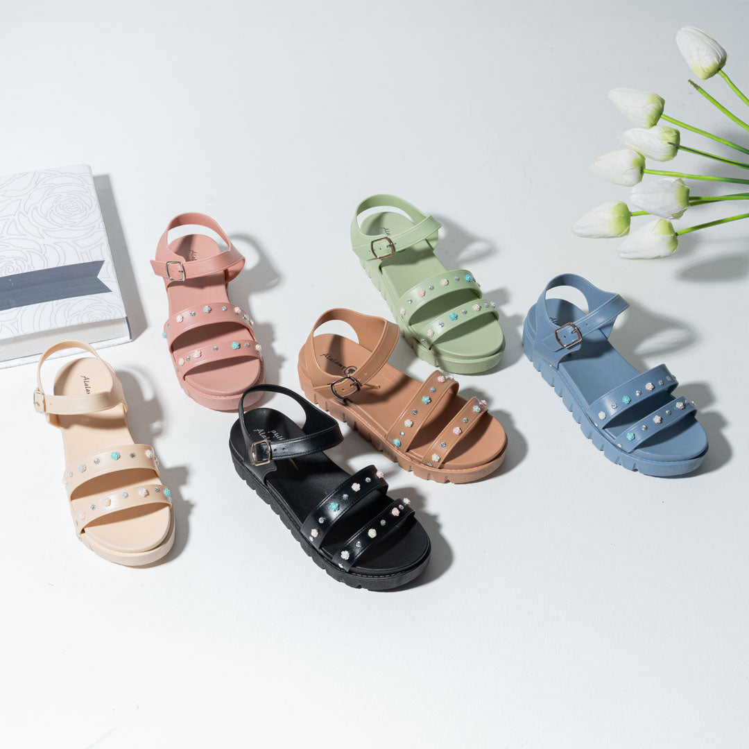 Triple-Strap EVA Sandals for Girls