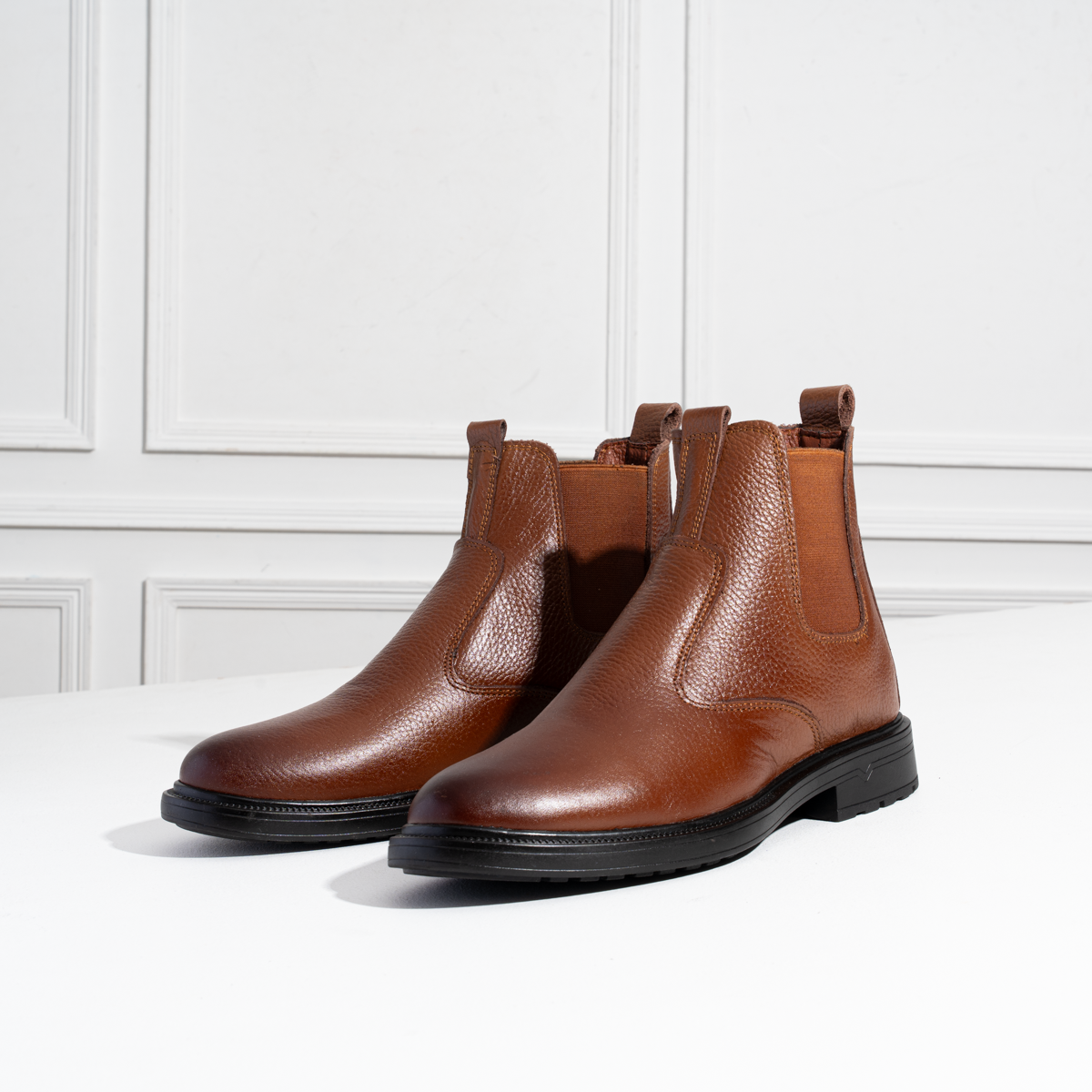 Men’s Elastic Leather Half Boot