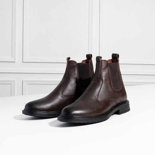 Men’s Elastic Leather Half Boot