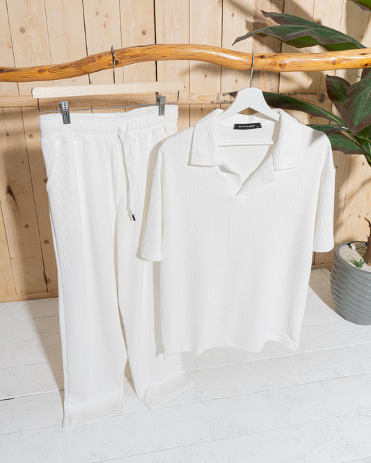 Marseille Fabric Collar T-Shirt & Jogger Set
