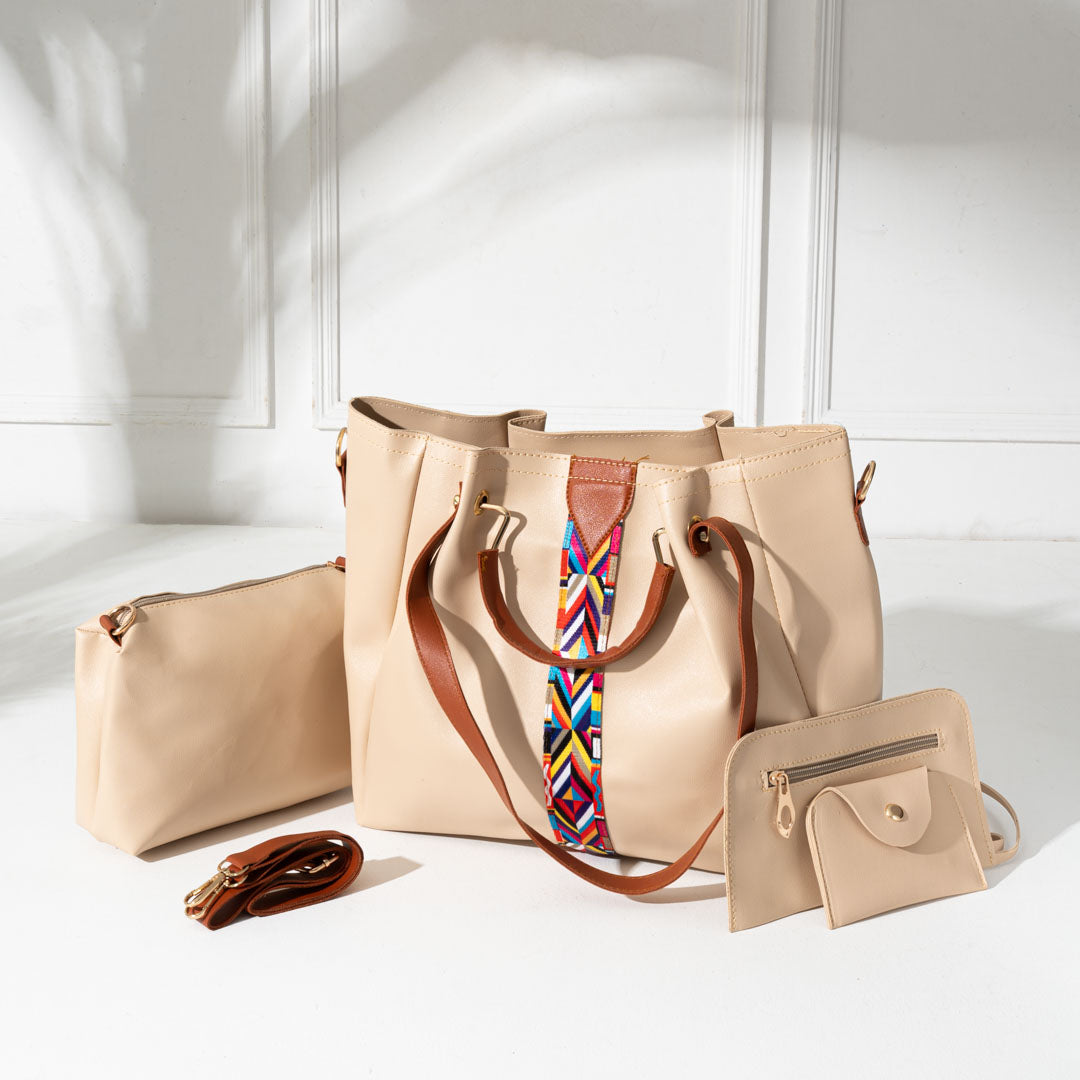 Luxury Women’s Leather Bag Combo – 4 Pieces