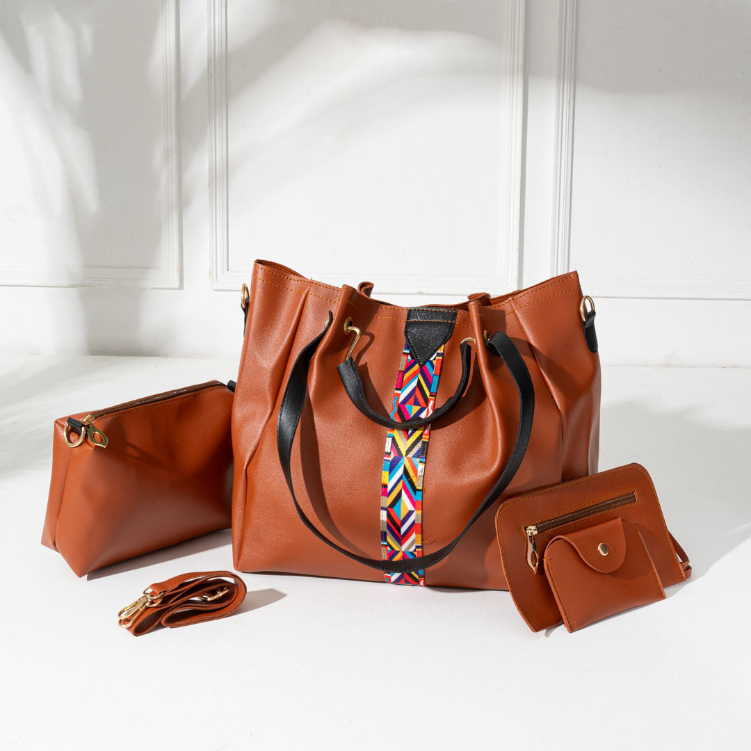 Luxury Women’s Leather Bag Combo – 4 Pieces