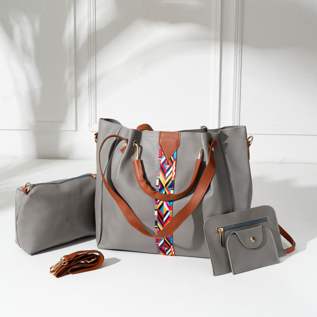Luxury Women’s Leather Bag Combo – 4 Pieces