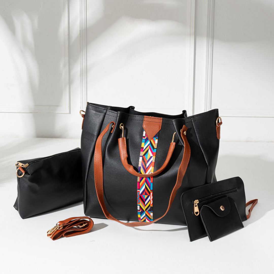 Luxury Women’s Leather Bag Combo – 4 Pieces