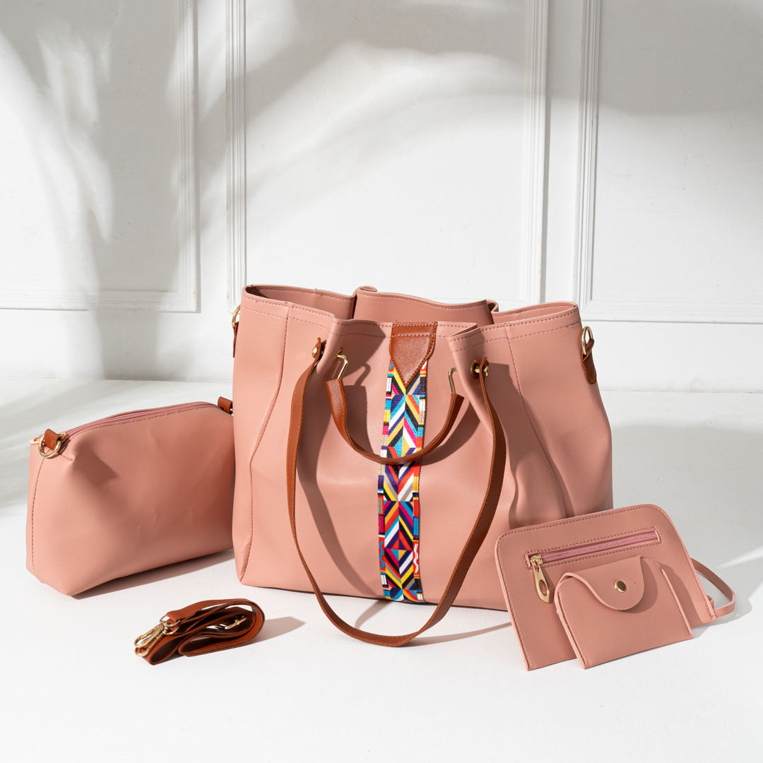 Luxury Women’s Leather Bag Combo – 4 Pieces
