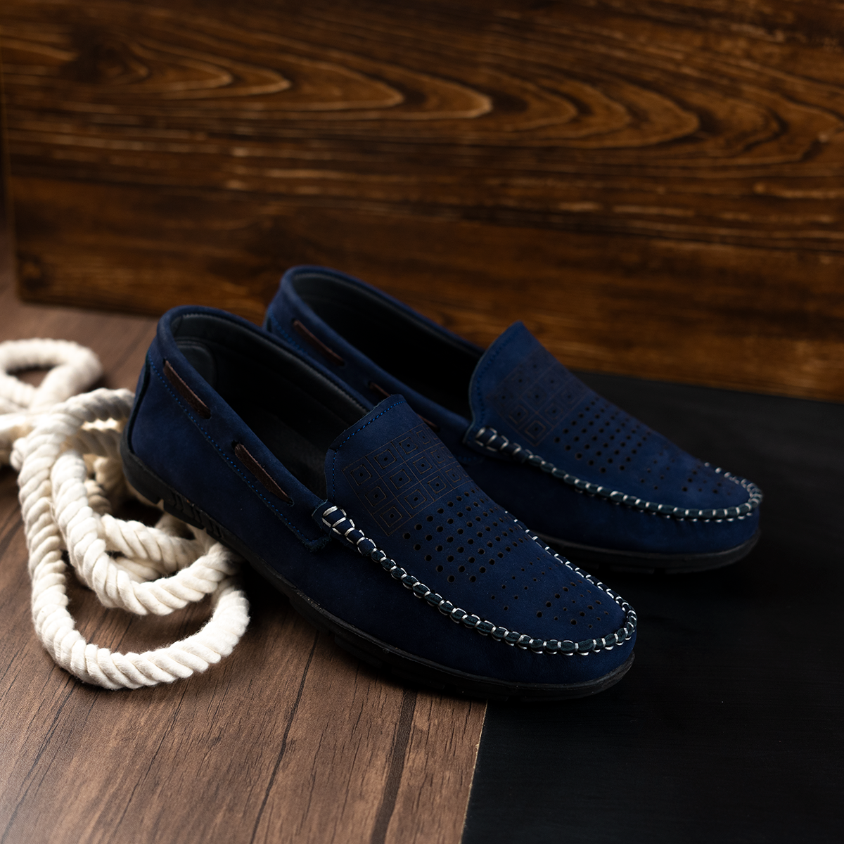 Men's Perforated Suede Loafer